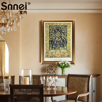 高端奢华装饰画植物花卉图案金黄色木质边框80/100cm现代装修挂画