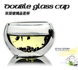玻璃茶具 茶杯 玻璃杯 隔热杯 品茗杯 无孔双层杯 耐高温双层杯