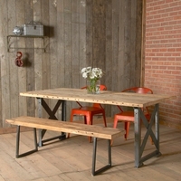 美式乡村复古铁艺实木餐桌椅长桌书桌仿古咖啡桌办公桌餐厅桌椅