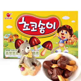 韩国进口零食饼干 好丽友巧克力蘑菇饼干(儿童饼干)50g