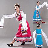 节日舞台表演服少数民族舞蹈服演出服藏族女款舞蹈服装水袖演出服