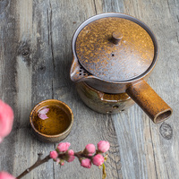 【拾趣阁】日式粗陶茶具套装 普洱茶壶粗陶茶壶 煮茶茶炉粗陶茶壶