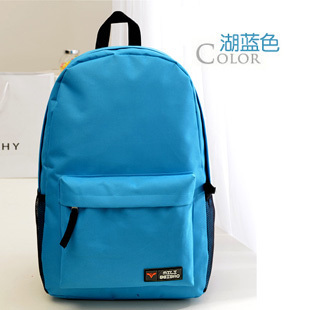 韩版纯色帆布双肩包时尚女学生书包糖果色背包电脑包旅行包男大包