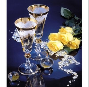 包邮卡卡十字绣最新款客厅大画精准印花浪漫餐厅系列水晶玫瑰杯