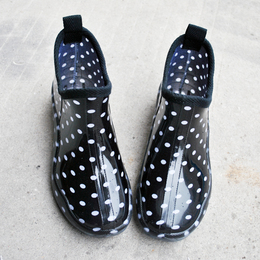 2015春夏水鞋雨鞋雨靴女士韩国时尚圆点低帮防滑耐磨短筒套鞋胶鞋