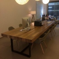 美式乡村loft铁艺实木餐桌椅组合复古电脑办公桌书桌工作台会议桌