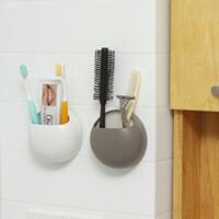 纳川正品 浴室创意情侣吸盘式牙膏牙刷架牙具座置物架收纳架A0152