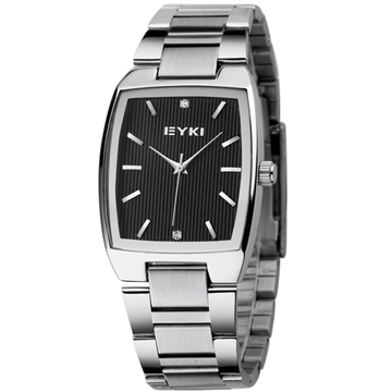 eyki艾奇石英表 方形男士手表 休闲钢带手表 潮流时尚腕表 时装表