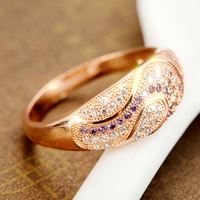 KUQIQ 戒指 女 食指 情侣 对戒食 时尚银色 玫瑰金色 韩国 彩色