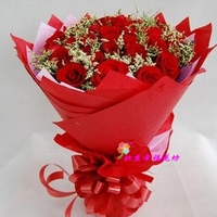 鲜花速递北京红玫瑰花束生日纪念预定七夕情人节同城花店送花19朵