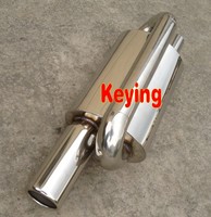 Keying牌 76毫米卷口 改装排气管通用型不锈扁鼓S鼓 外回压排气管
