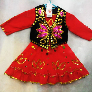 舞蹈演出服装女装 儿童舞台表演出服装 新疆民族服装 维族舞服