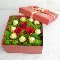 巧克力玫瑰礼盒鲜花长沙同城快递专人送货上门