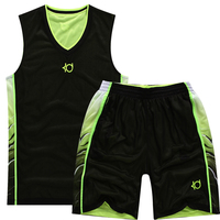 杜兰特双面网眼篮球服KD球衣双面穿篮球服定制可印字号高品质球衣
