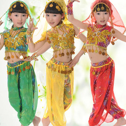 儿童印度服装少儿少数民族舞蹈服舞台服表演服女孩肚皮舞演出服