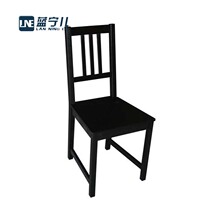 蓝宁儿实木餐椅松木椅子单椅北欧饭桌椅子黑色简约现代B-02