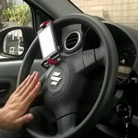 汽车用方向盘手机支架 通用可伸缩调节免提手机座 把套导航架