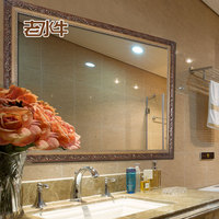 欧式雕花精磨边大银镜浴室镜卫生间镜装饰镜实木壁挂卫浴定制镜子