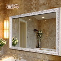 豪华欧式高清银镜磨边卫浴防水浴室挂镜卫生间雕花装饰大镜子特惠