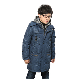 2015新款博乐猫男童羽绒服儿童男大童中长款韩版加厚童装反季特价