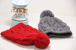 冬季新款 韩版毛线帽子女男帽针织帽子纯手工编织毛球保暖套头帽