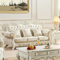 欧式沙发组合 实木雕刻田园布艺沙发 奢华新古典大小户型客厅家具
