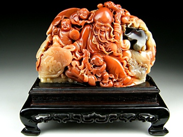 寿山石 芙蓉石 摆件 《寿比南山》寿星 金石篆刻 精品 藏品 收藏