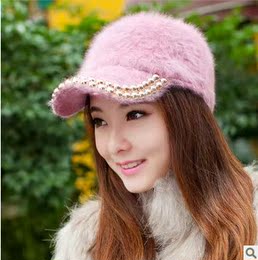 2013冬夏新款潮个性铆钉兔毛毛帆布棒球帽韩版男女士遮阳鸭舌帽子