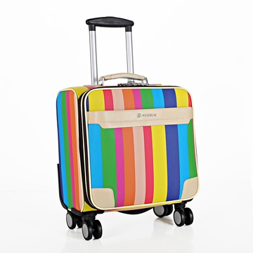 彩色条纹360万向轮登机箱2015新款商务旅行箱女士行李箱 特价包邮