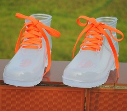 韩国时尚女鞋水晶果冻鞋女士平跟透明雨鞋马丁雨靴水鞋水靴橡胶