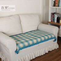 【吾家】防滑布艺沙发垫四季全棉地中海蓝时尚沙发坐垫定做沙发巾