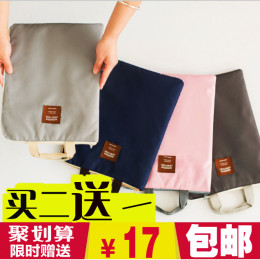 韩国女式帆布手提包学生拉链A4文件包公文包文件袋日韩女包买2送1