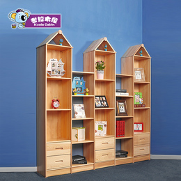 创意书柜书架组合 卡通实木城堡小书架 简易松木层架置物架