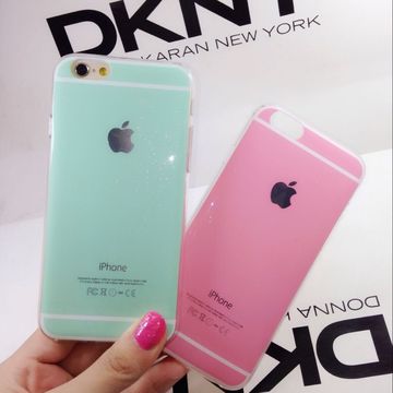 新款苹果Iphone6/Plus/5s粉色薄荷绿闪粉手机壳硅胶套保护套外壳