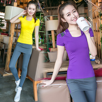 韩国夏季健身服运动套装女跑步服短袖夜跑瑜伽服三件套速干衣服XL