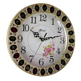 艺森14英寸欧式挂钟卧室静音创意钟表时尚时钟装饰石英钟个性挂表