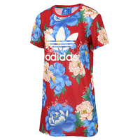 Adidas阿迪达斯三叶草女装2017夏季新款中长款圆领短袖T恤BR7864