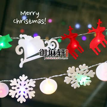 圣诞装饰灯七彩雪花雪球灯LED派对布置礼物酒吧儿童帐篷装饰彩灯