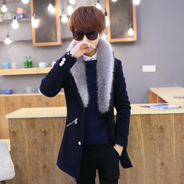 风衣男青少年学生衣服韩版中长款外套冬季帅气修身型妮子大衣潮流
