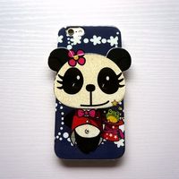 iphone6手机壳立体卡通熊猫全包软壳硅胶苹果6  4.7保护套可爱
