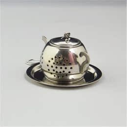 不锈钢茶壶状滤茶器新款创意茶漏茶隔带托盘泡茶器