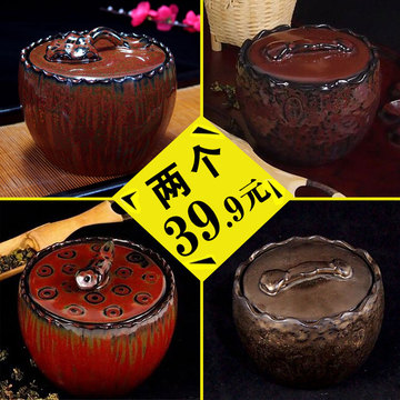 紫砂茶叶罐大小号茶罐粗陶罐子手工密封罐特价包邮陶瓷茶叶罐