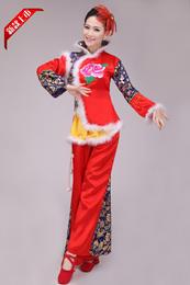 2015新款秧歌服演出服现代舞蹈服装长袖民族舞蹈服装加厚加大秋冬