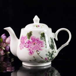 特价包邮 大号骨瓷茶壶 陶瓷凉水壶冷水壶 耐高温咖啡壶 花茶茶壶