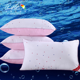 美国花雨伞家纺羽丝绒枕芯蓬松舒适粉色纤维单人枕头