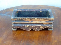 明清古典家具老物件旧家具古董古玩老榆木烟灰缸木盒3808
