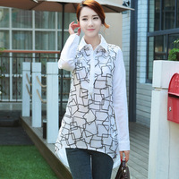 2015夏季新款女韩版修身显瘦长袖百搭衬衫女上衣