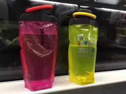 韩国利贝尔 实用运动水杯户外登山旅行便携式折叠水袋环保瓶冰袋