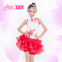 儿童拉丁舞比赛服装个性演出服表演服女少儿拉丁舞裙新款顺丰包邮