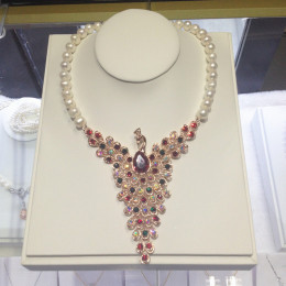 名媛珠宝天然淡水珍珠项链花式珍珠项链11-12mm微瑕强光经典正品